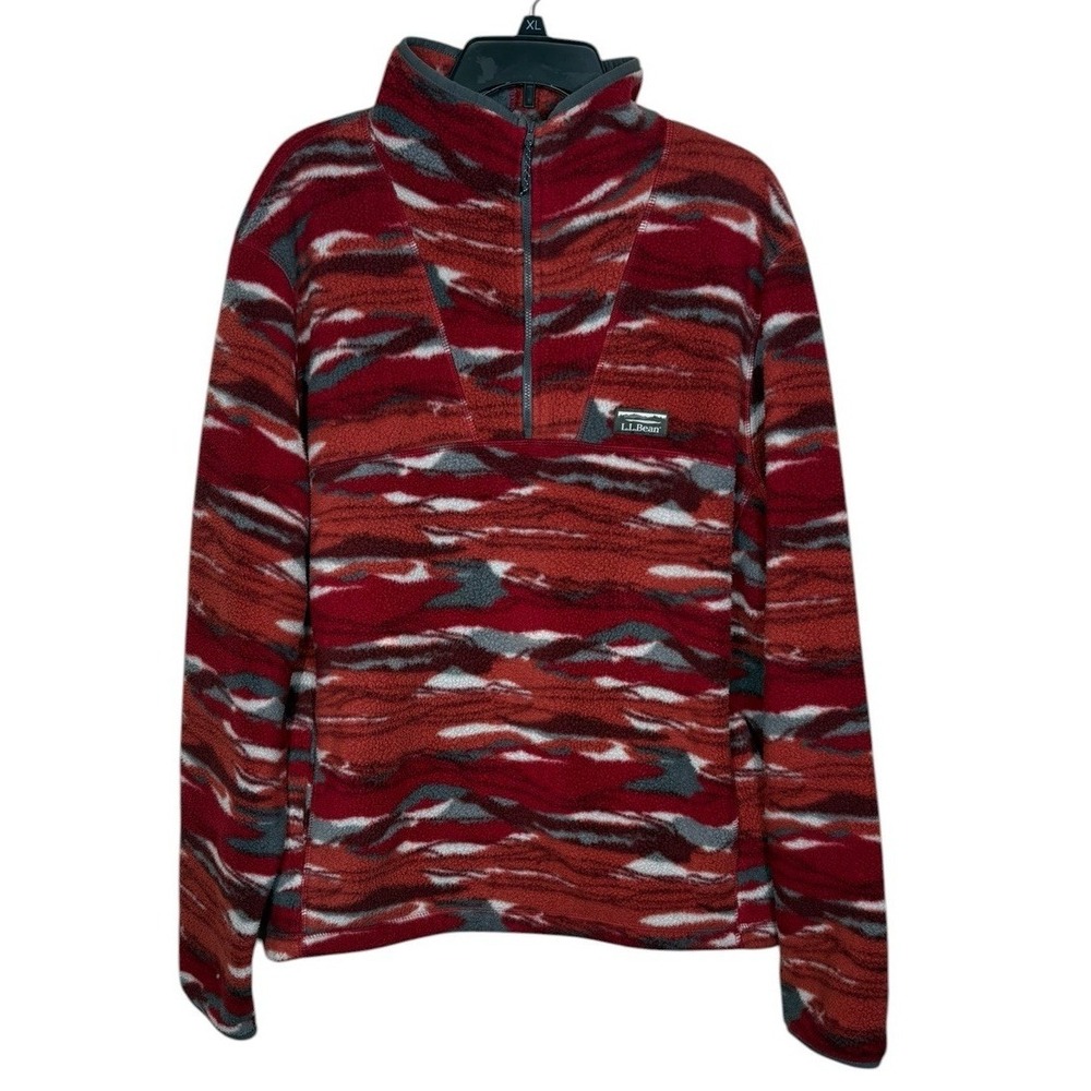 L.L. Bean‎ Aztec Print Men's 1/4 Zip Pullover Fleece Top Size XL Outdoor